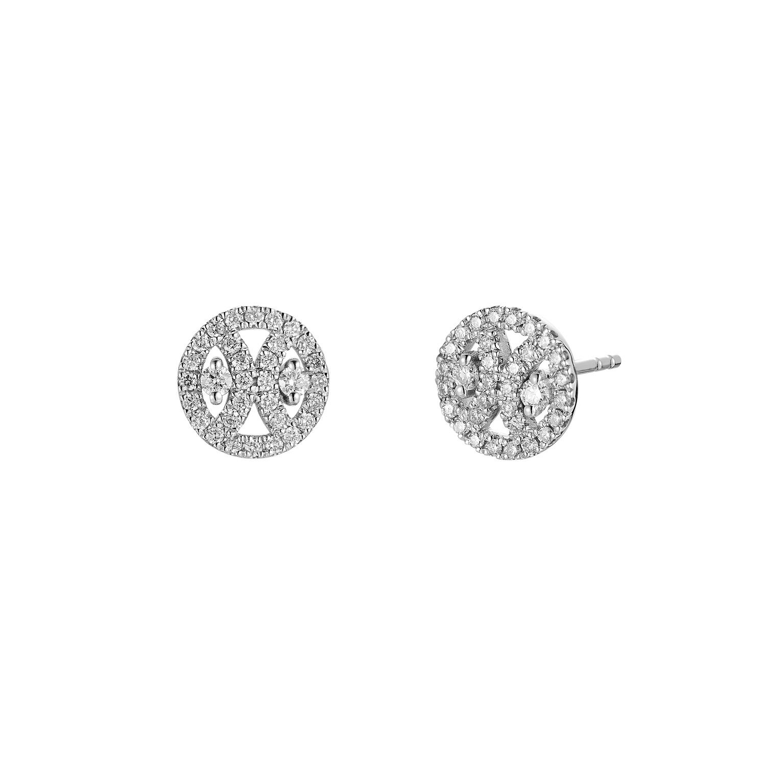 14K White Gold Natural Diamond  Stud Earrings MZ71695