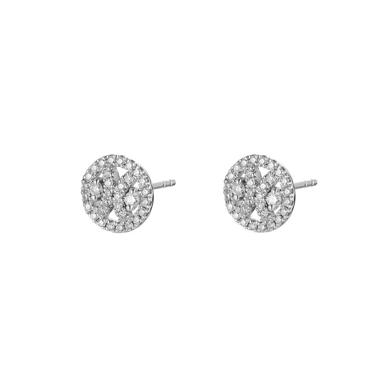 14K White Gold Natural Diamond  Stud Earrings MZ71695