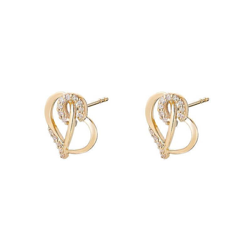 14K Yellow Gold Round Natural Diamond  Stud Earrings MZ71961