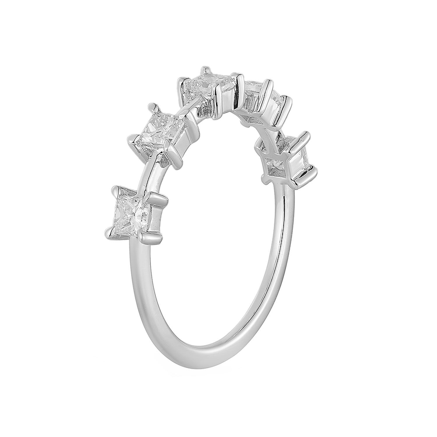 14K White Gold Princess-Cut Natural Diamond  Band MZ11950