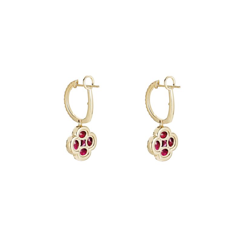 14K Yellow Gold Ruby Natural Diamond  Earring MZ9426 Natural Diamond