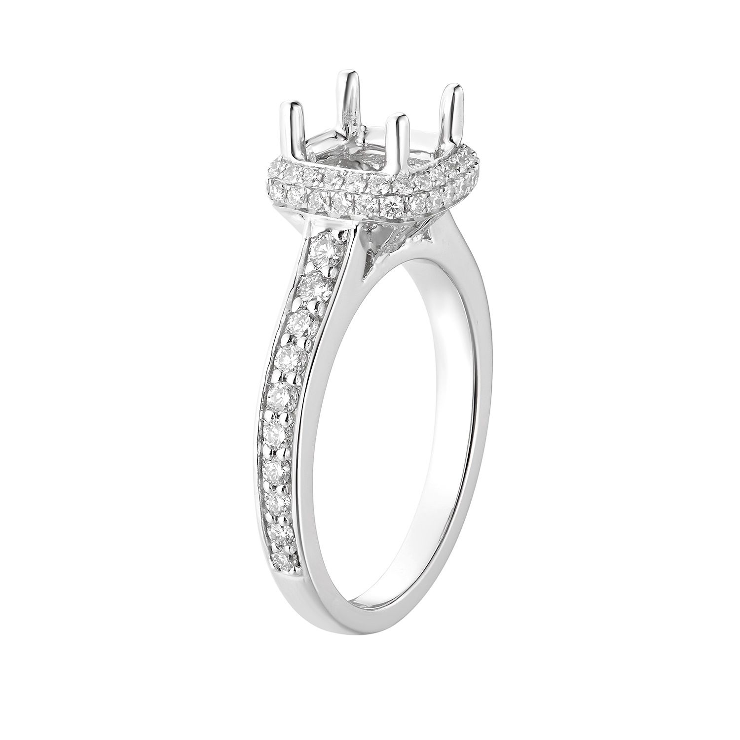 14K White Gold Natural Diamond Engagement Ring MZ7215