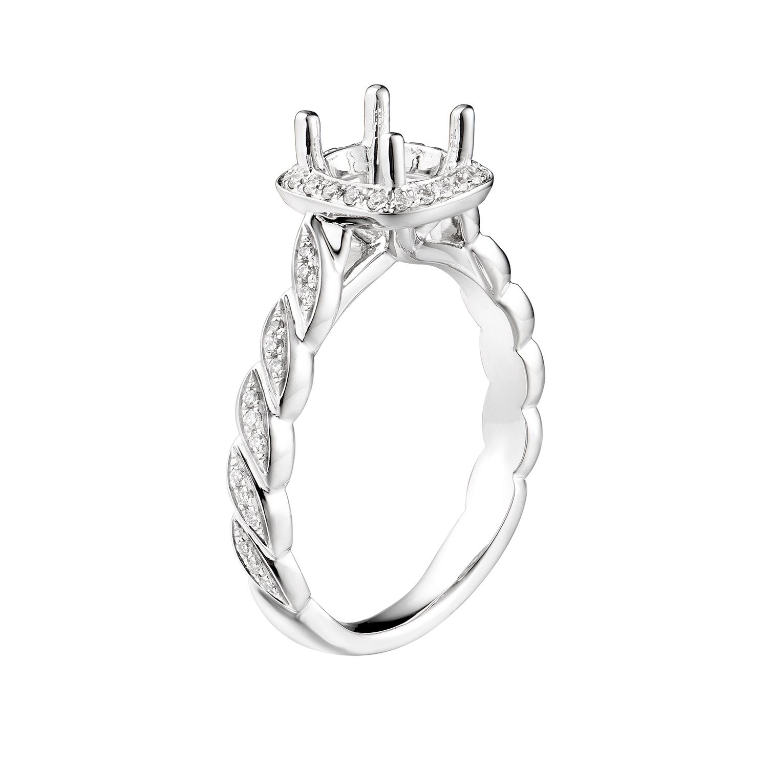 14k White Gold Natural Diamond  Engagement Ring MZ7044 Natural Diamond