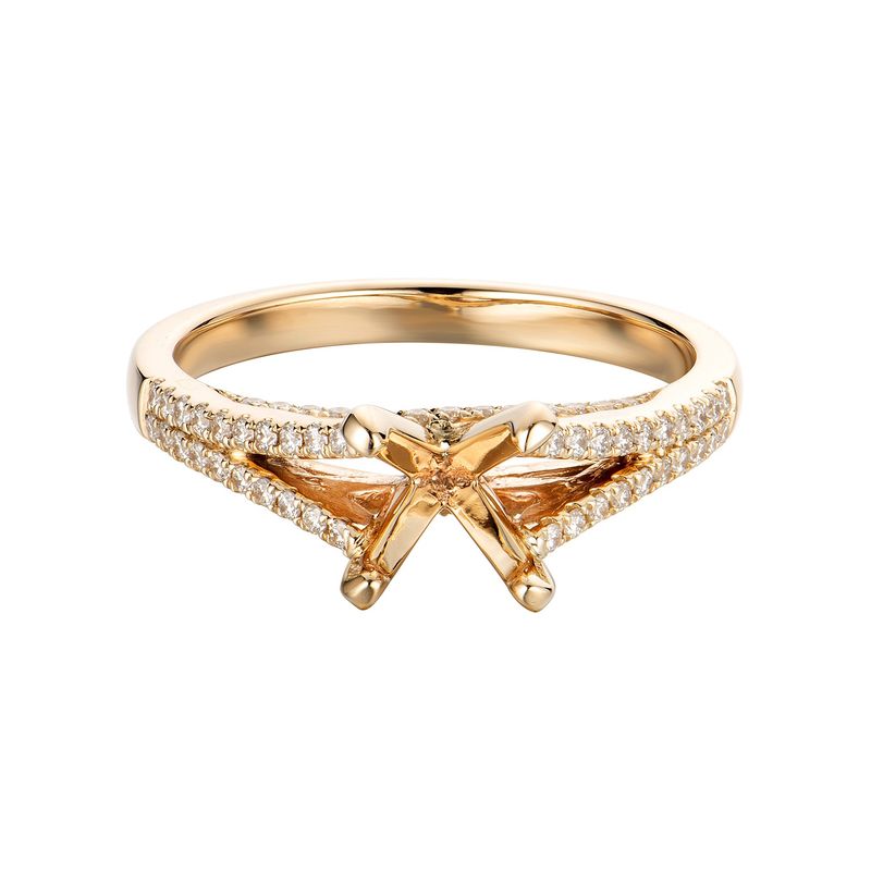 14K Yellow Split Shank Natural Diamond Engagement Ring MZ6784
