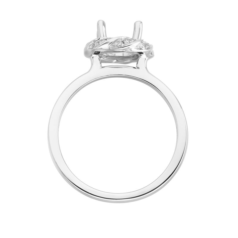 14K White Gold Flower Halo Natural Diamond Engagement Ring MZ6696