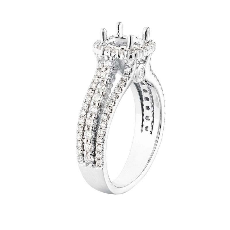 14K White Gold Split Shank Engagement Ring MZ6610 Natural Diamond