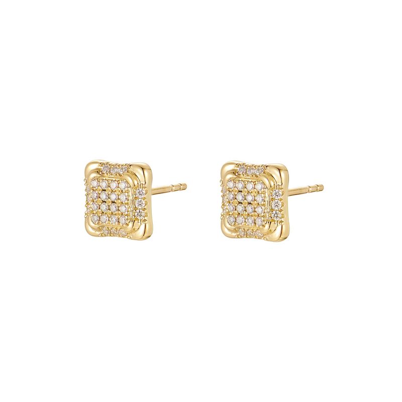 14K Yellow Gold Natural Diamond  Stud Earrings MZ10039