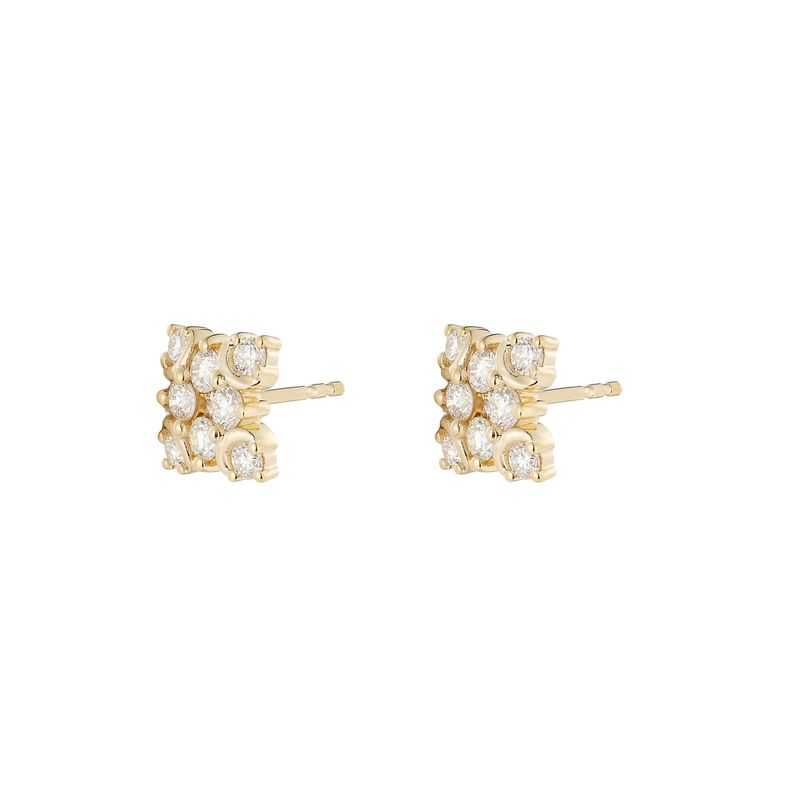 14K Yellow Gold Natural Diamond  Round Stud Earrings MZ10365 Natural Diamond