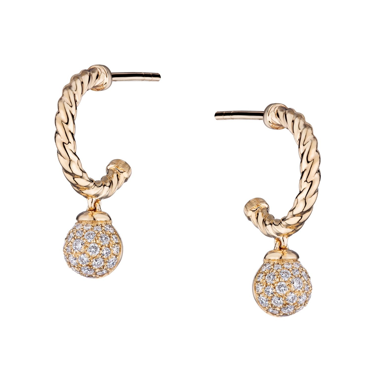 14K Yellow Gold Natural Diamond  Earring MZ1431