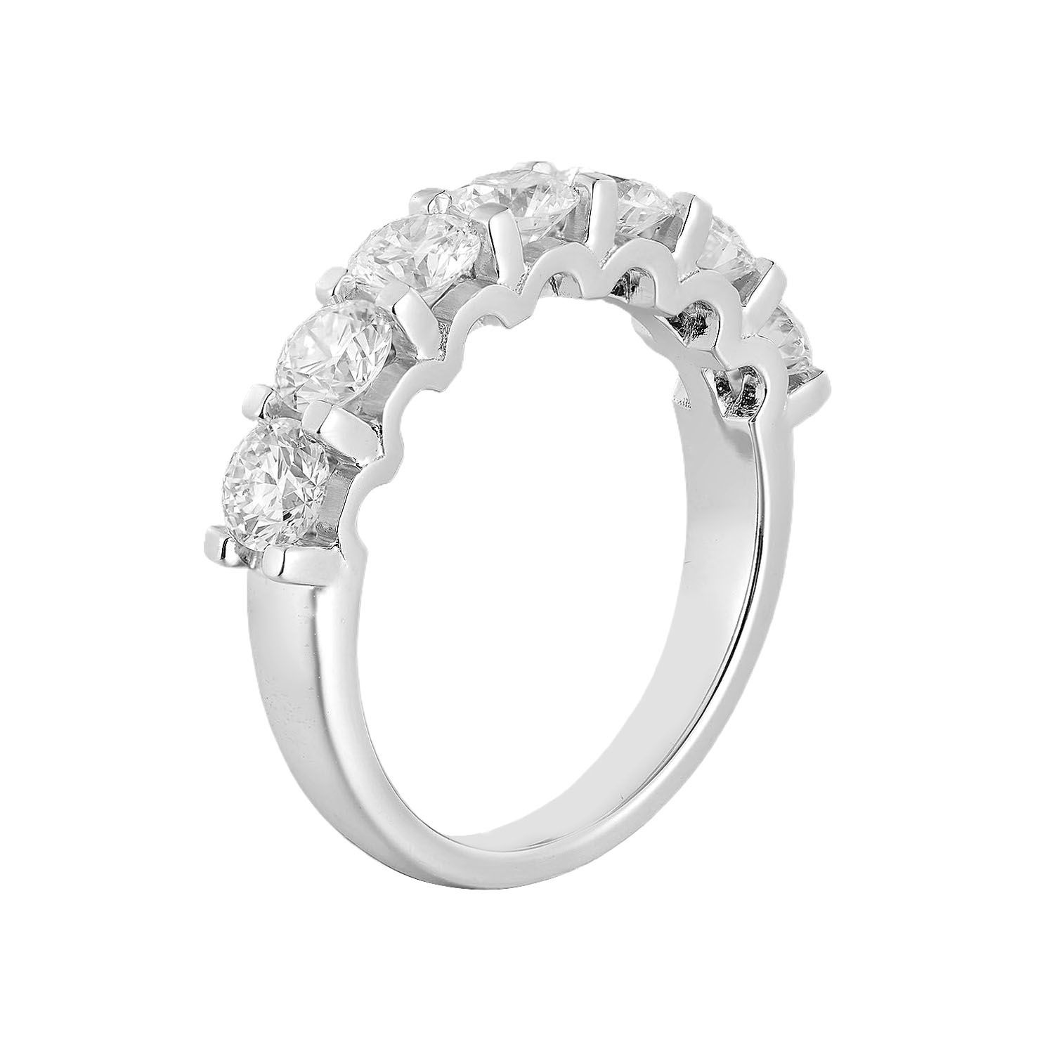 14K White Gold Round Natural Diamond  Wedding Band MZ11437