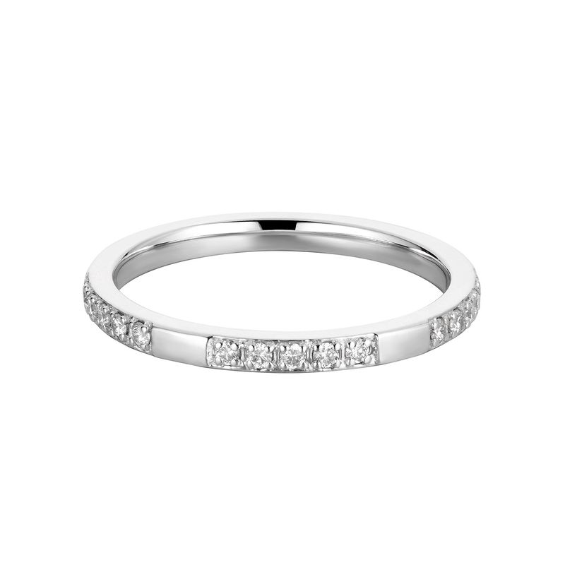14K White Gold Round Natural Diamond  Anniversary Wedding Band MZ7346