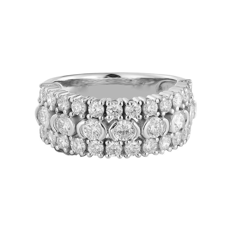 14K White Gold Natural Diamond  Wedding Band MZ11126