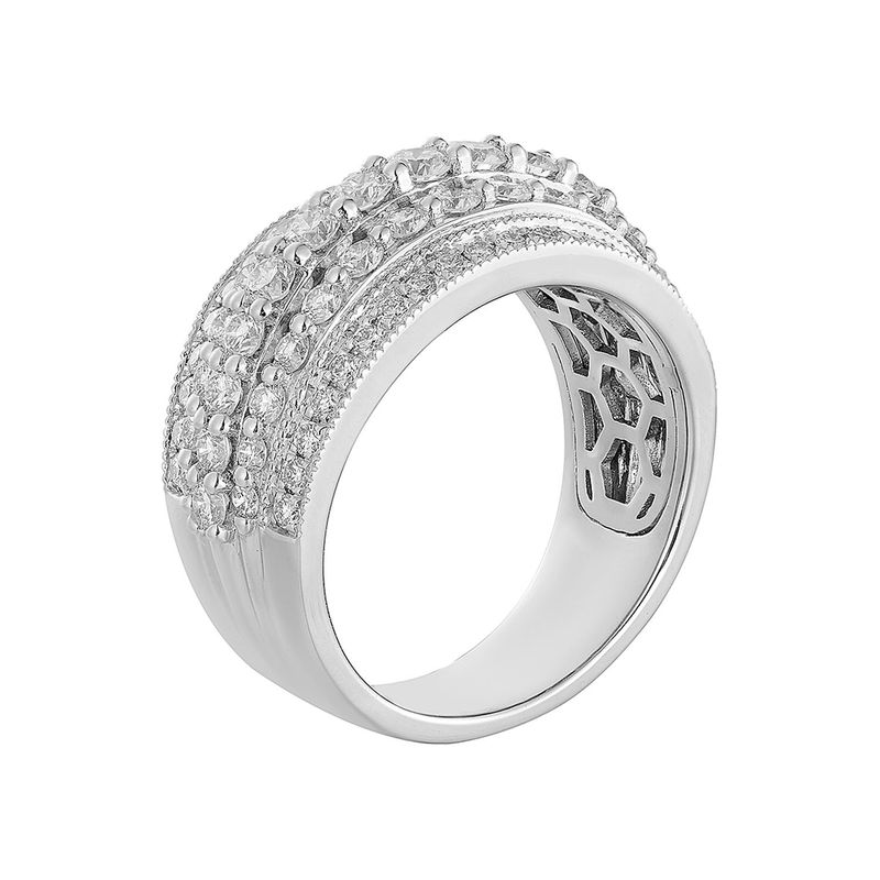 14K White Gold Natural Diamond  Wide Wedding Band MZ11133