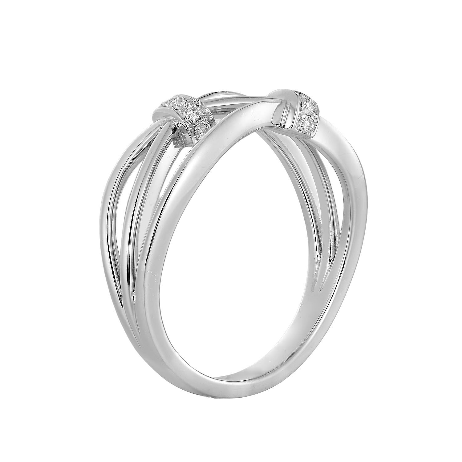 14K White Gold Round Natural Diamond  Ring MZ11119