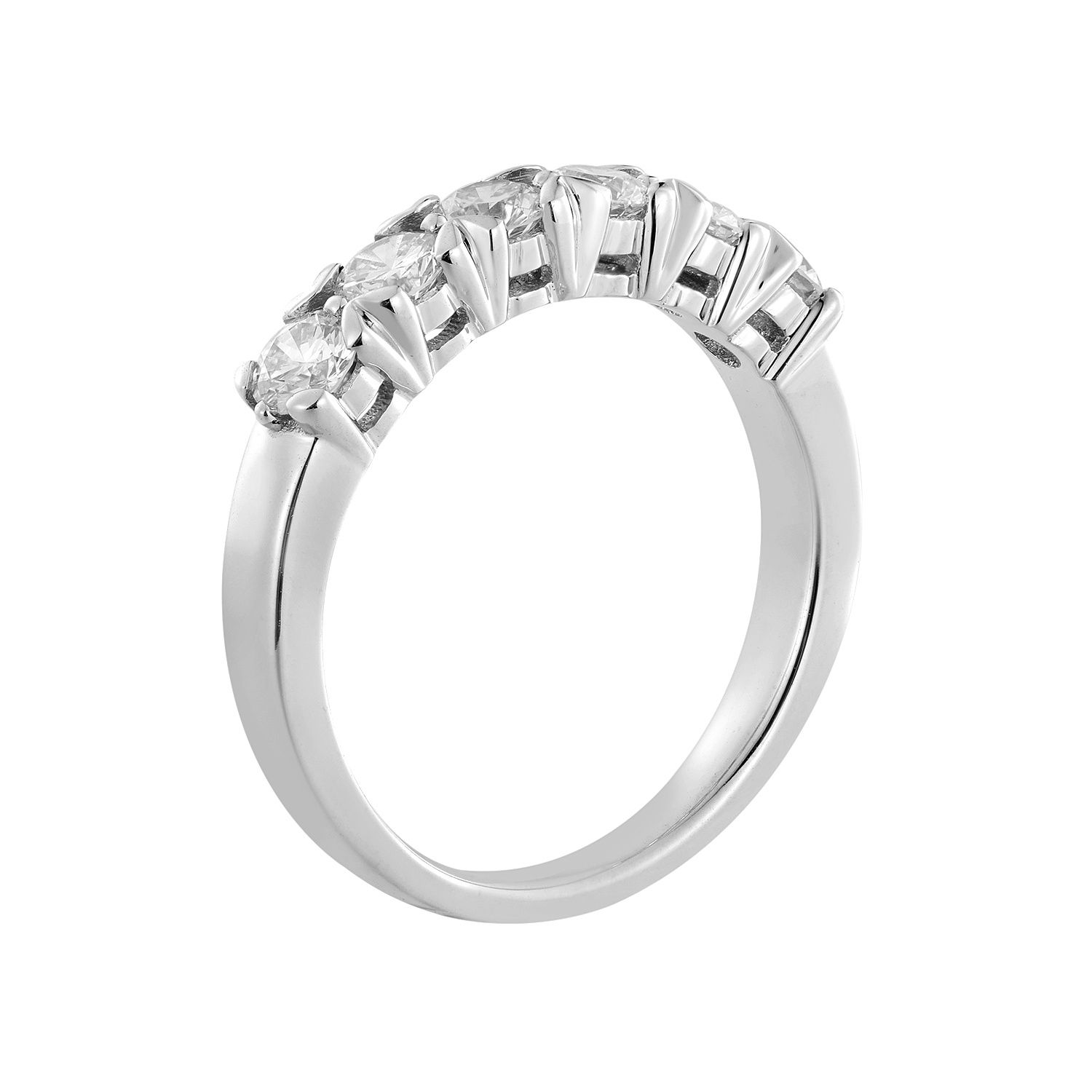 14K White Gold Round Natural Diamond  Wedding Band MZ7330