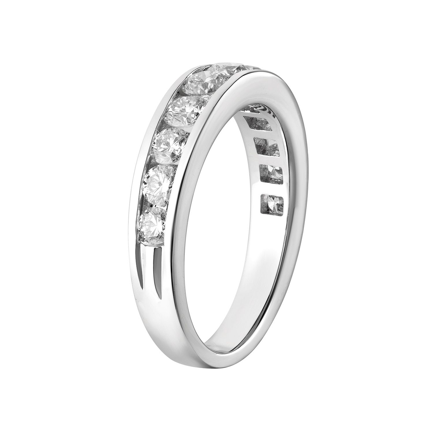 14K White Gold Channel Setting Natural Diamond  Wedding Band MZ5801