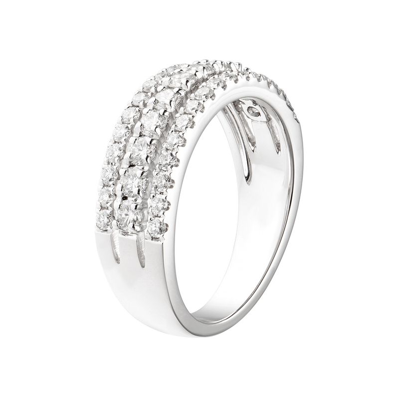 14K White Gold Natural Diamond  Wide Wedding Band MZ6566