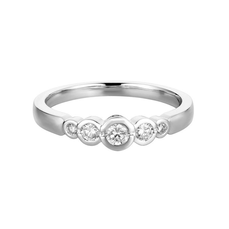 14K White Gold Round Natural Diamond  Anniversary Wedding Band MZ6747