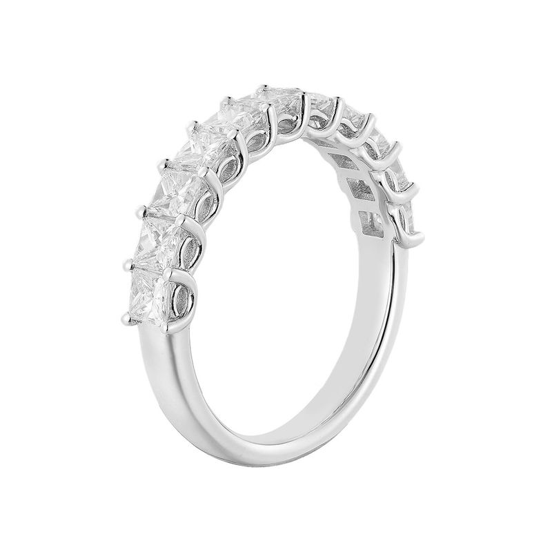 14K White Gold Emerald Natural Diamond  Wedding Band MZ11421