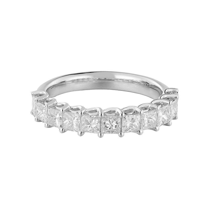 14K White Gold Emerald Natural Diamond  Wedding Band MZ11421