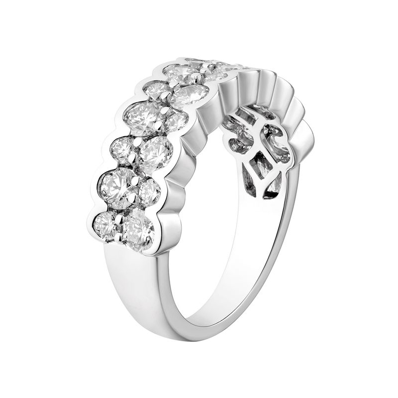 14K White Gold Natural Diamond  Wedding Band MZ5840