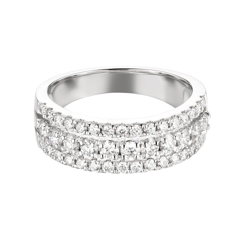 14K White Gold Natural Diamond  Wide Wedding Band MZ6566