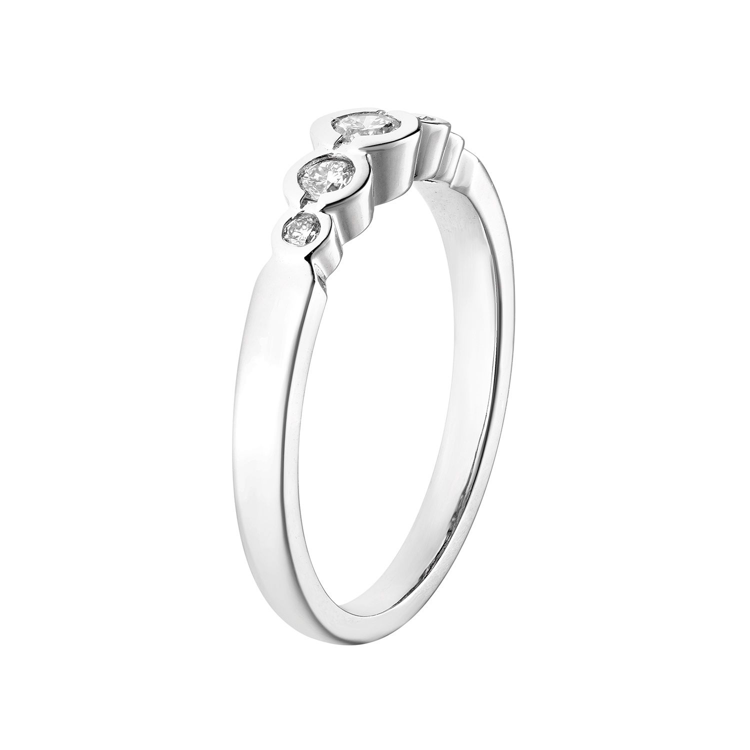 14K White Gold Round Natural Diamond  Anniversary Wedding Band MZ6747