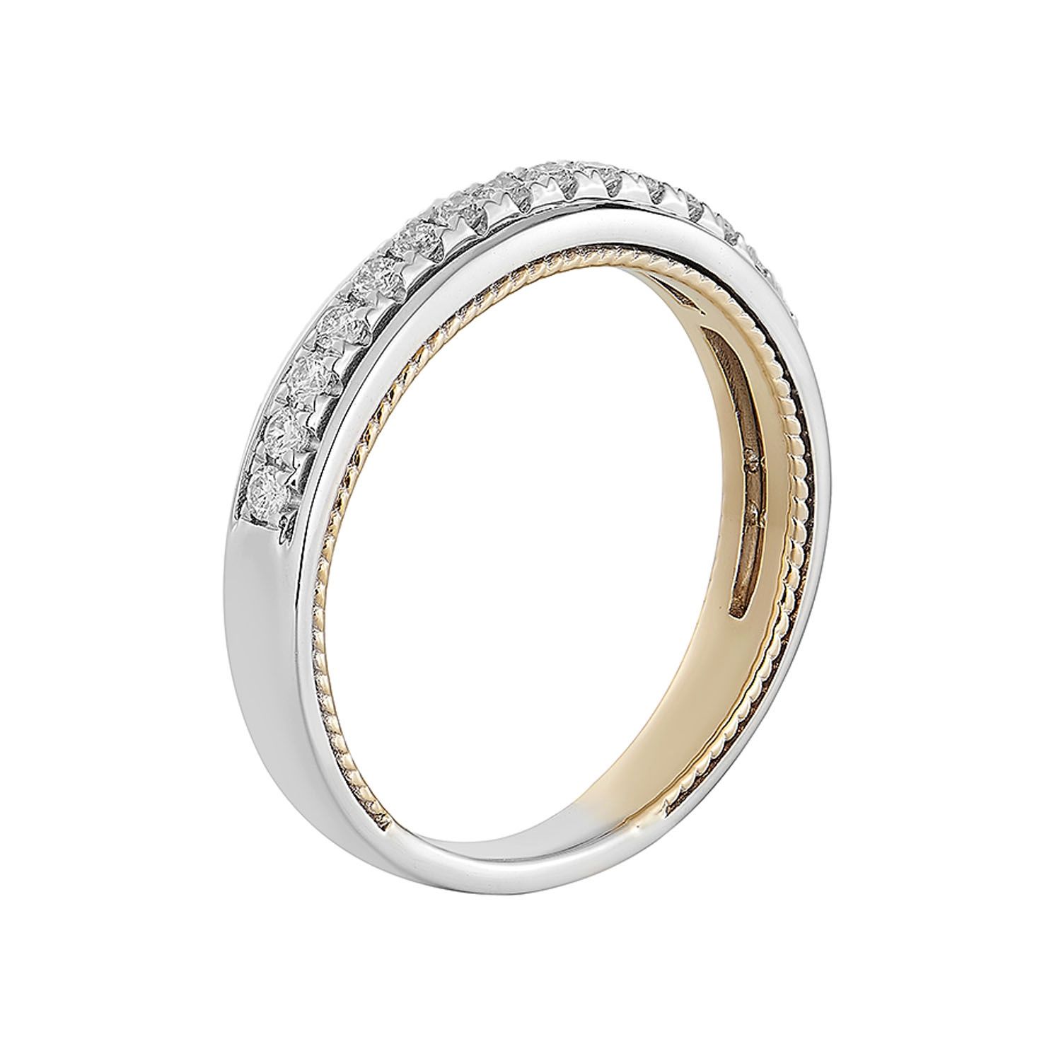14K Yellow Gold 14K White Gold Natural Diamond  Wedding Band MZ72944