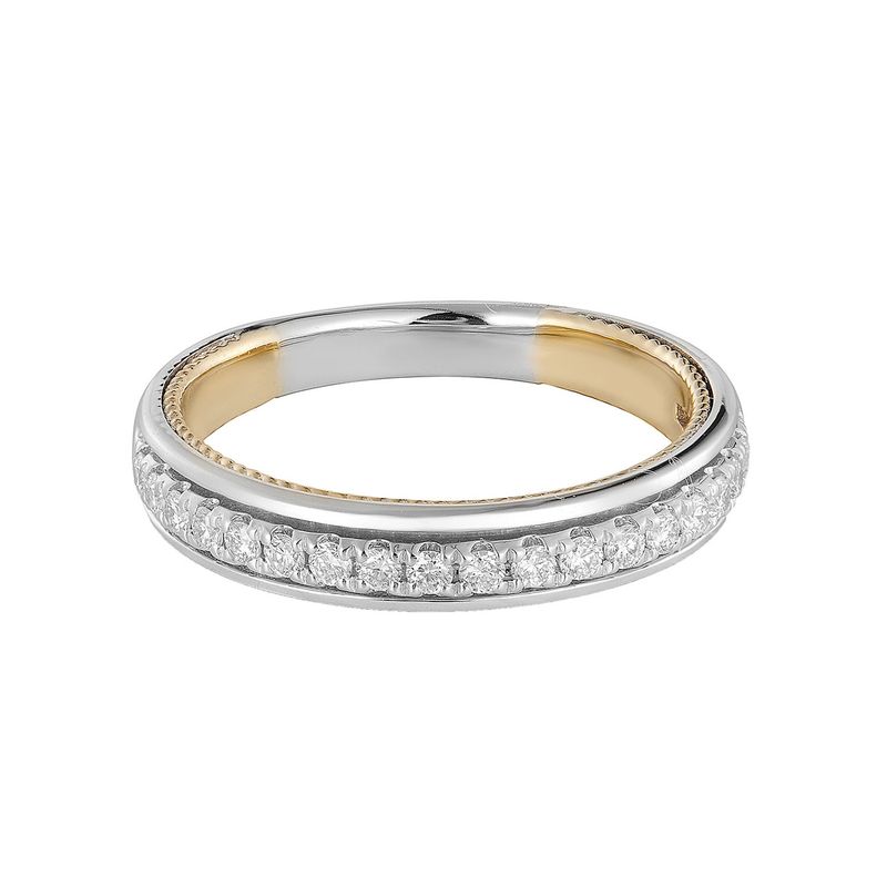 14K Yellow Gold 14K White Gold Natural Diamond  Wedding Band MZ72944