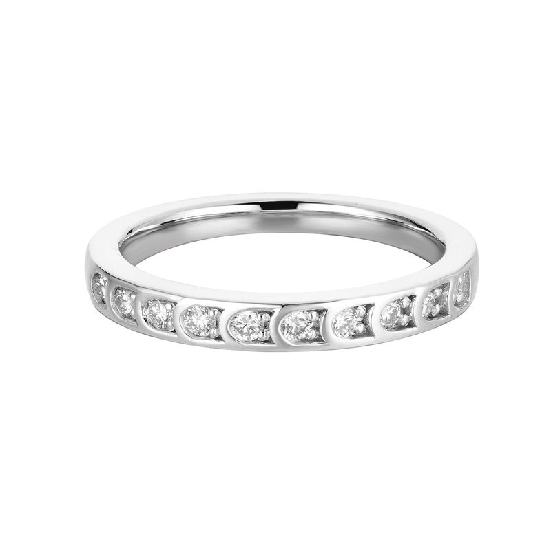 14K White Gold Natural Diamond  Wedding Band MZ5799