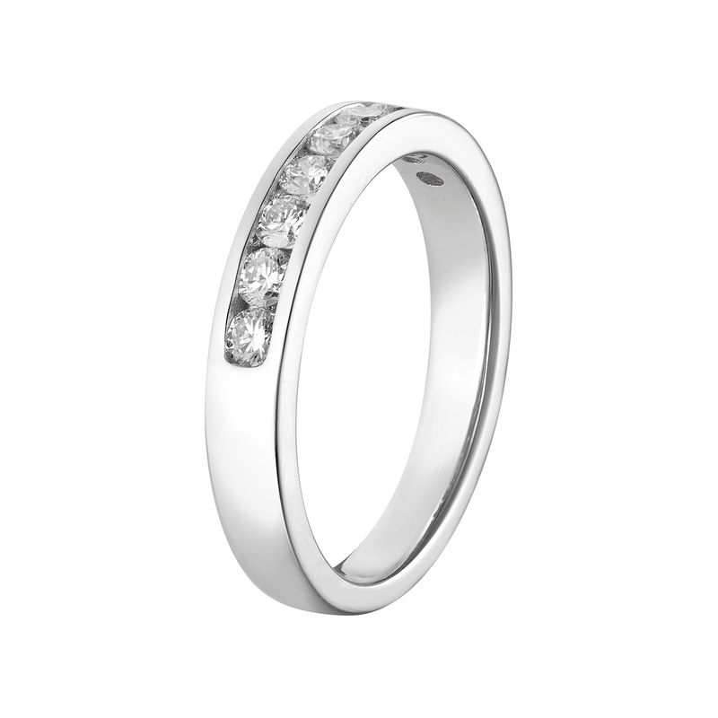 14K White Gold Channel Setting Natural Diamond  Wedding Band MZ7341