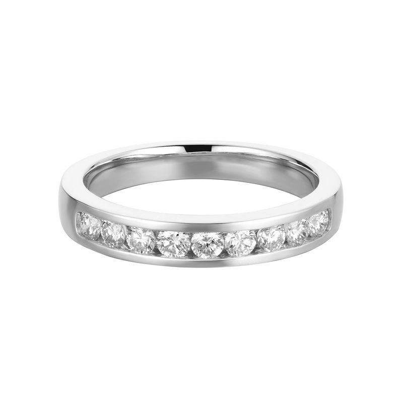 14K White Gold Channel Setting Natural Diamond  Wedding Band MZ7341