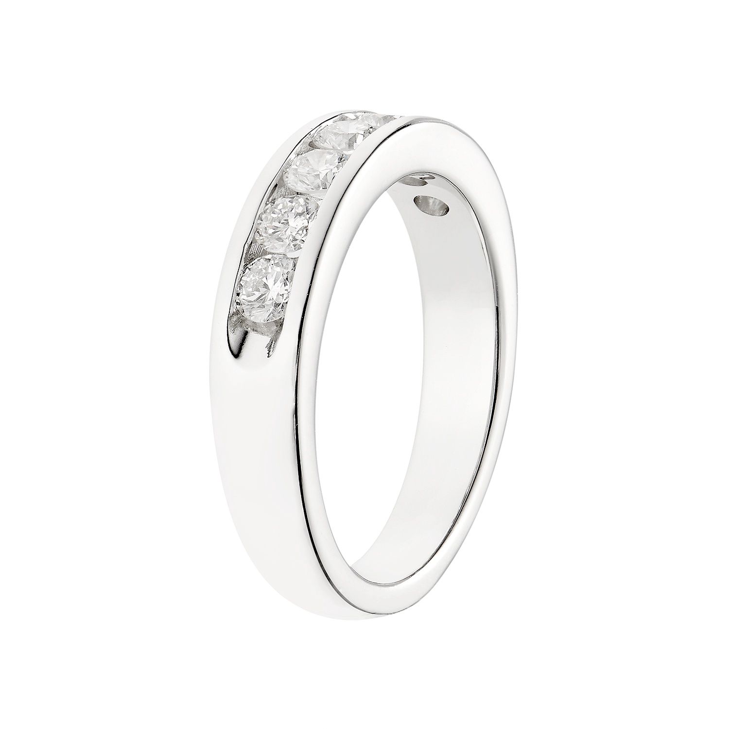 14K White Gold Channel Setting Natural Diamond  Wedding Band MZ6662