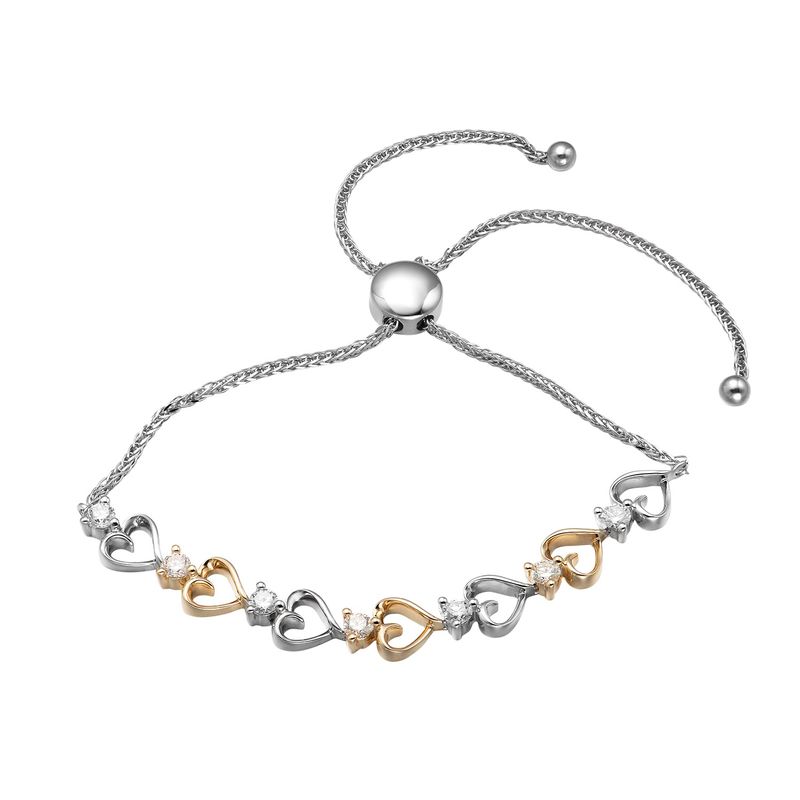 14K White Gold 14K Yellow Gold Natural Diamond  Bracelet MZ7864