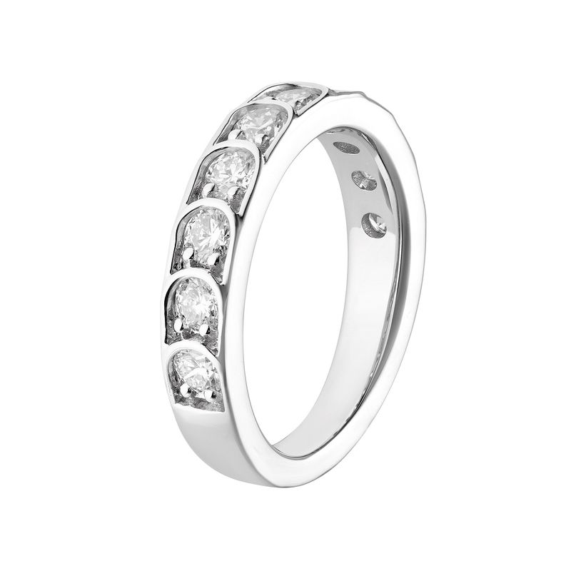 14K White Gold Natural Diamond  Wedding Band MZ5797