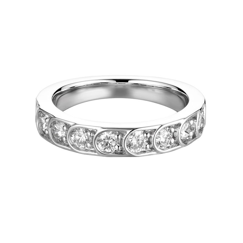 14K White Gold Natural Diamond  Wedding Band MZ5797