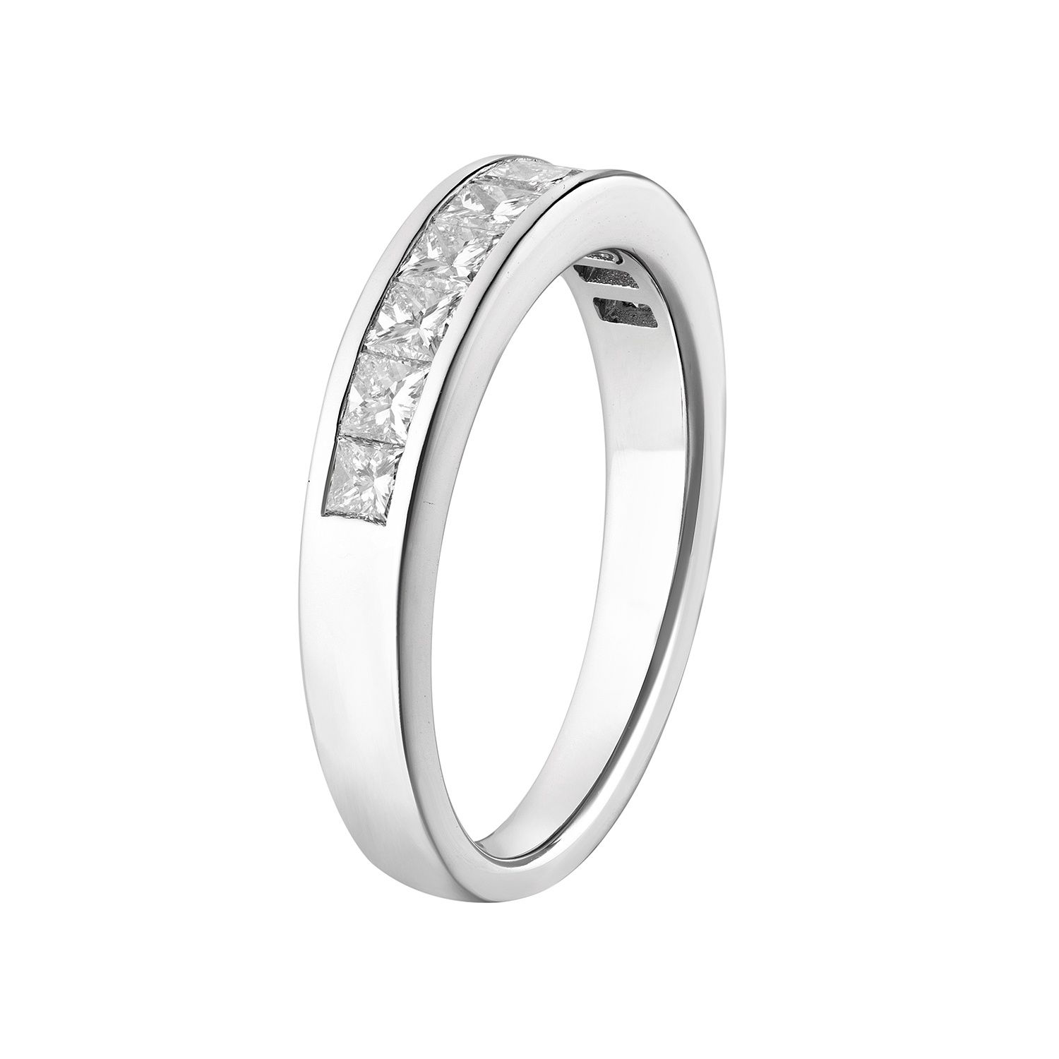 14K White Gold Channel Setting Natural Diamond  Wedding Band MZ5813