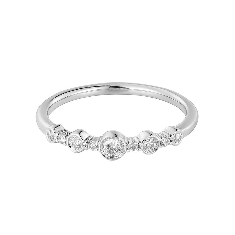 14K White Gold Natural Diamond  Wedding Band MZ11440