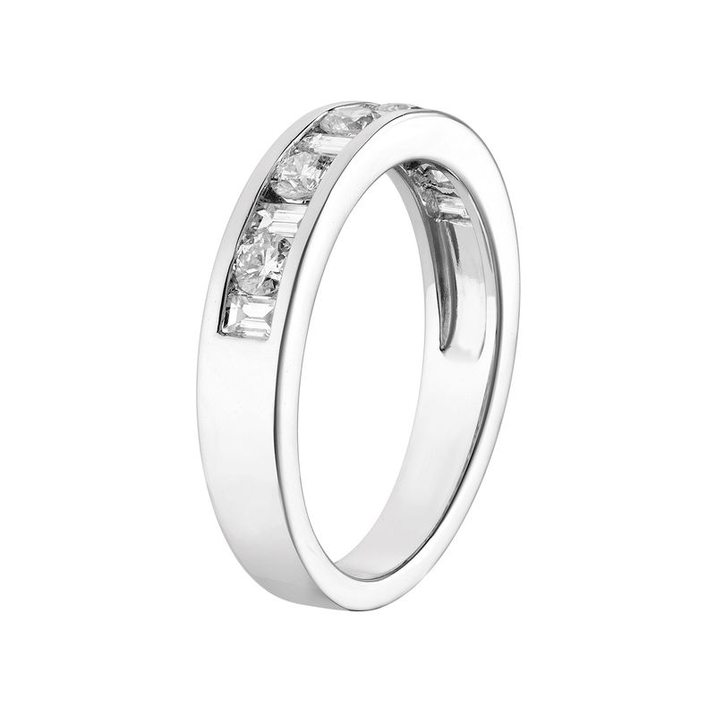 14K White Gold Channel Setting Natural Diamond  Wedding Band MZ6753