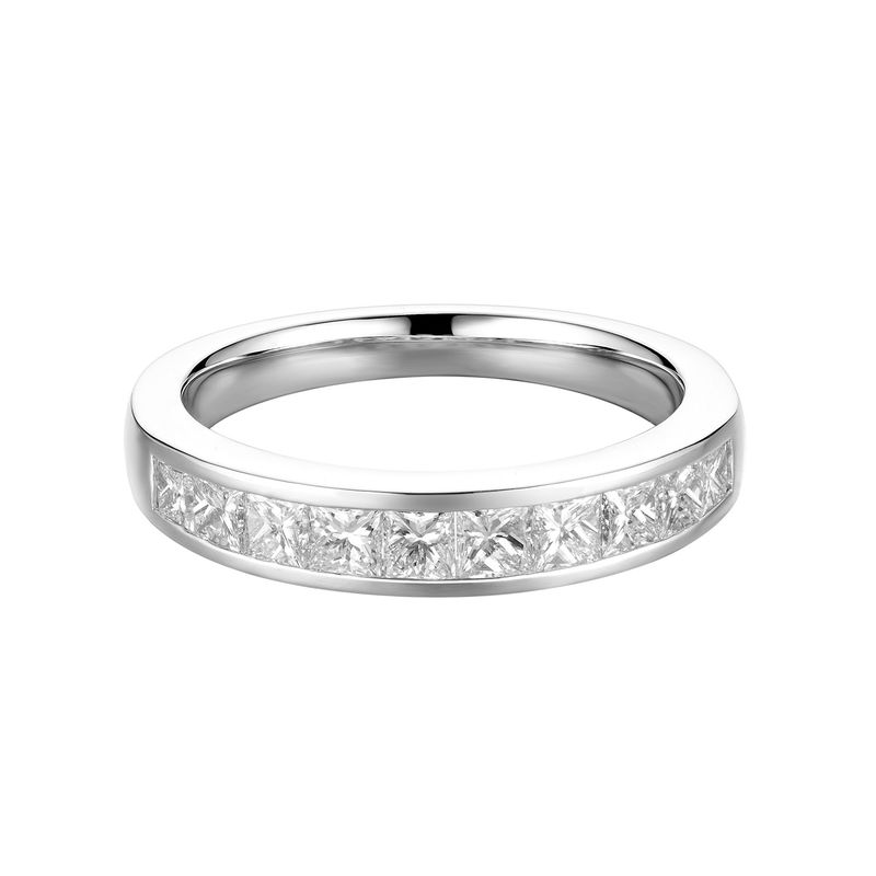 14K White Gold Channel Setting Natural Diamond  Wedding Band MZ5813