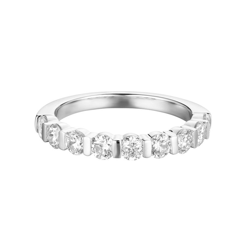 14K White Gold Round Natural Diamond  Anniversary Wedding Band MZ6724