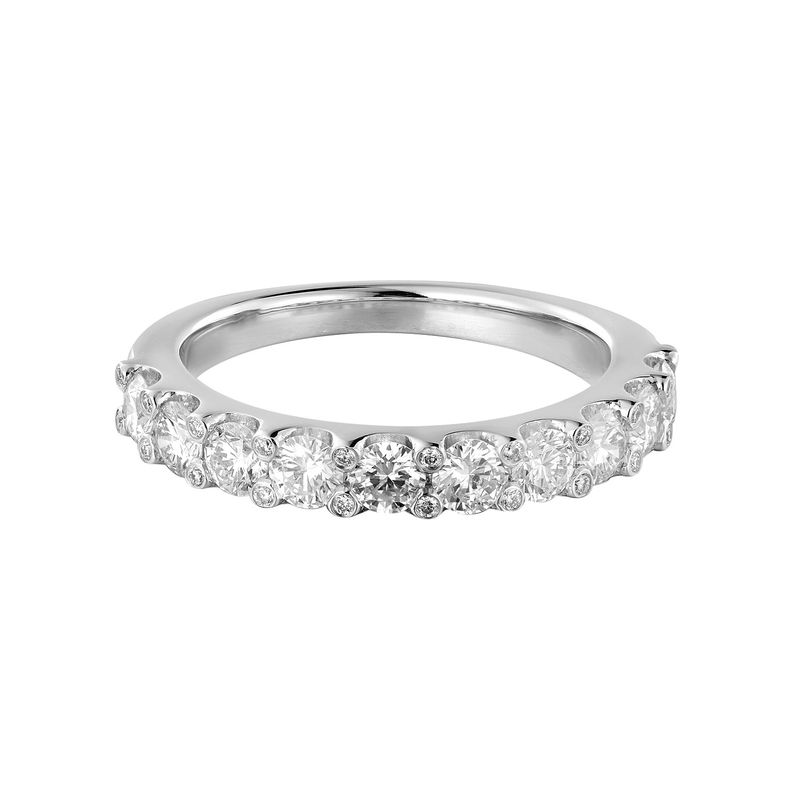 14K White Gold Natural Diamond  Wedding Band MZ11454