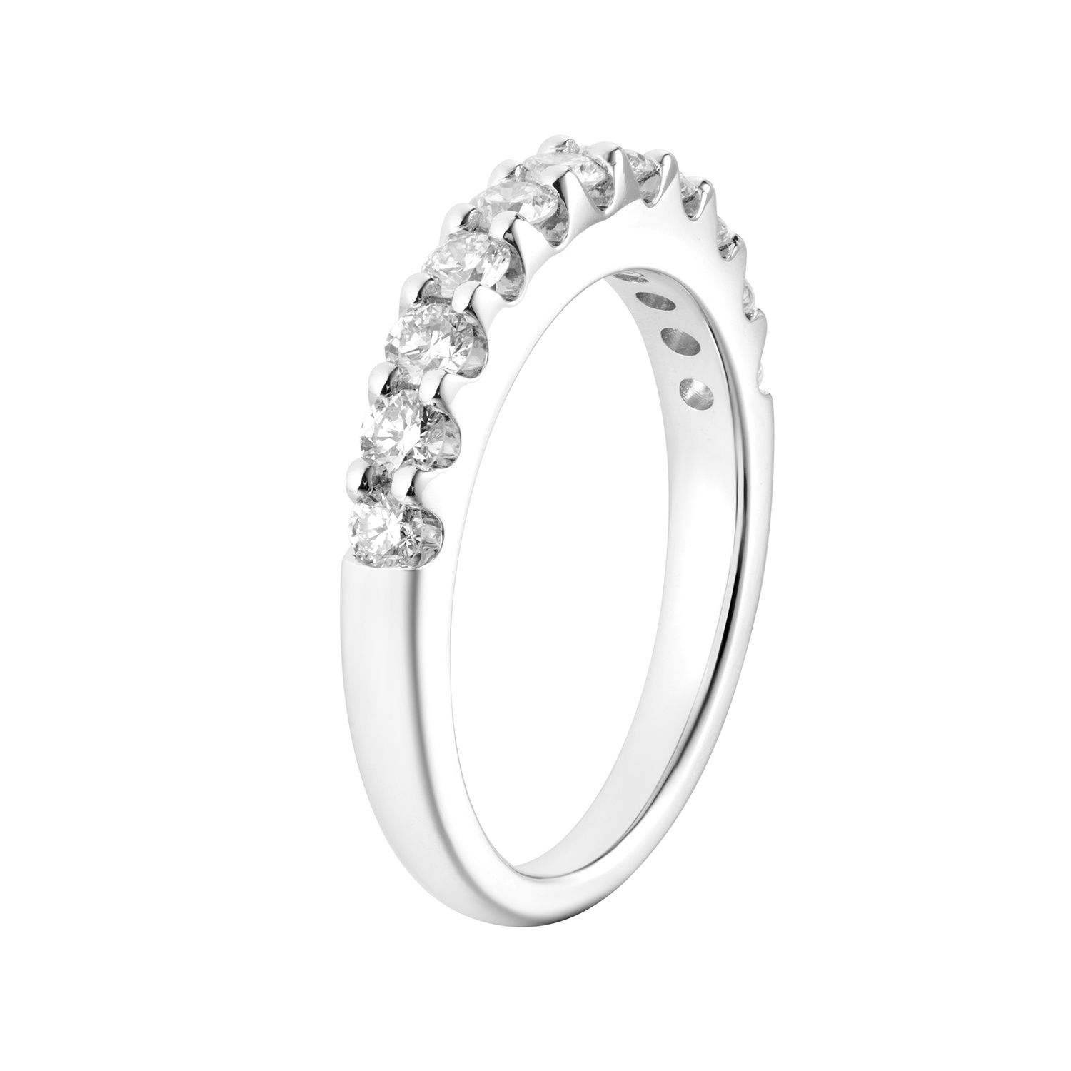 14K White Gold Round Natural Diamond  Anniversary Wedding Band MZ7351