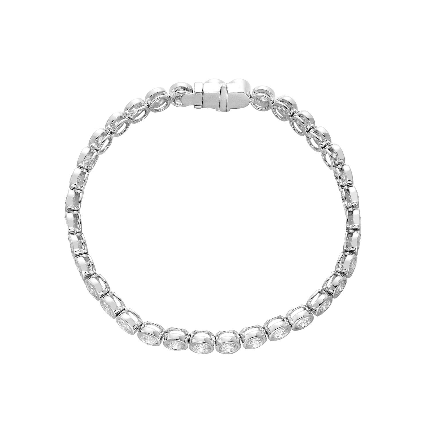 14K White Gold Round Lab Grown Diamond  Bangle MZ2440
