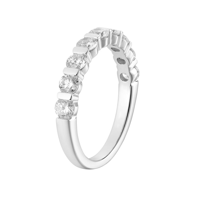 14K White Gold Round Natural Diamond  Anniversary Wedding Band MZ6724