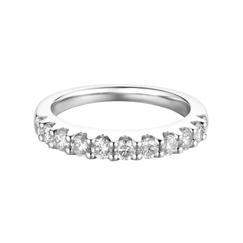 14K White Gold Round Natural Diamond  Anniversary Wedding Band MZ7351