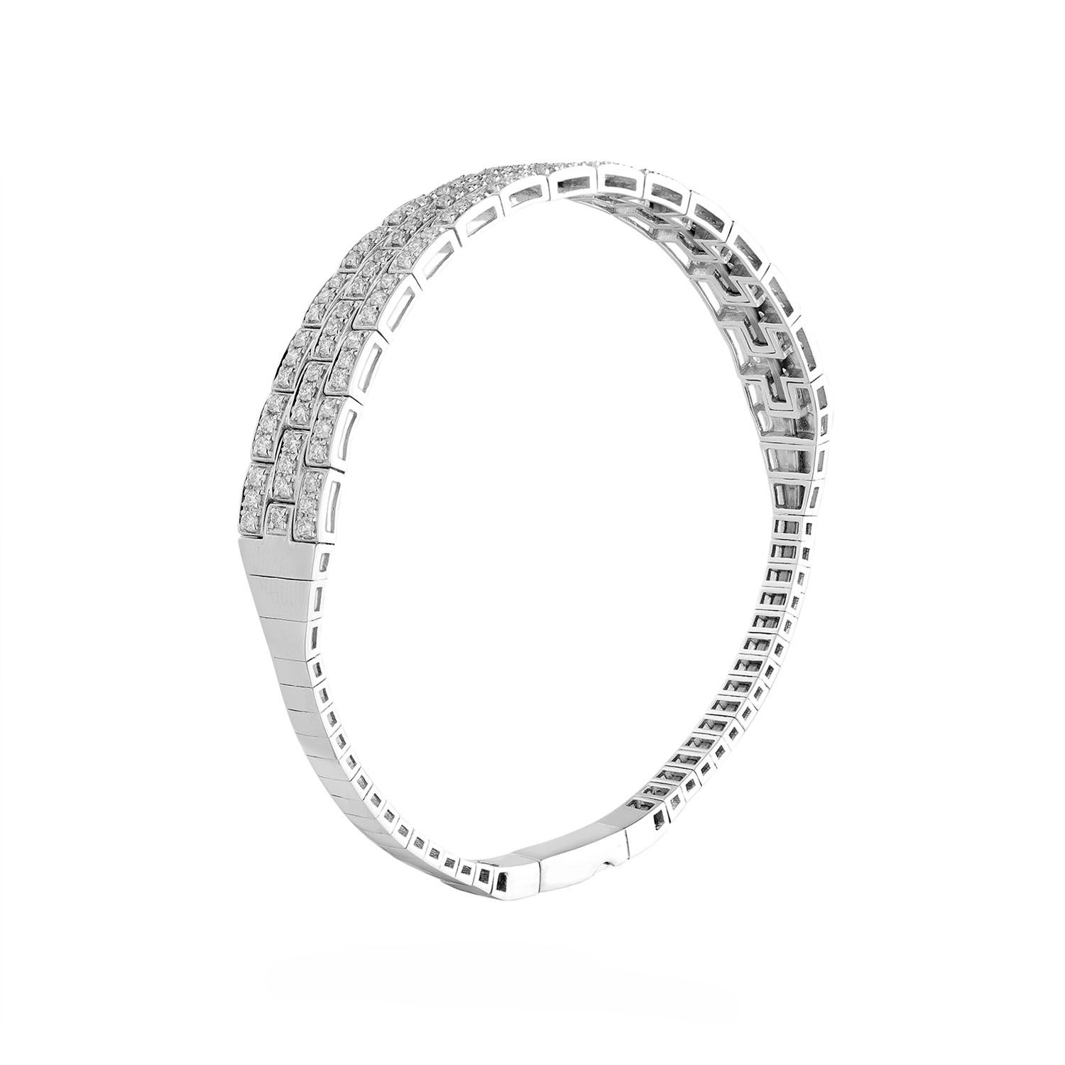 Mia Monserrat 14K White Gold Round Natural Diamond  Bangle MZ2391 Natural Diamond