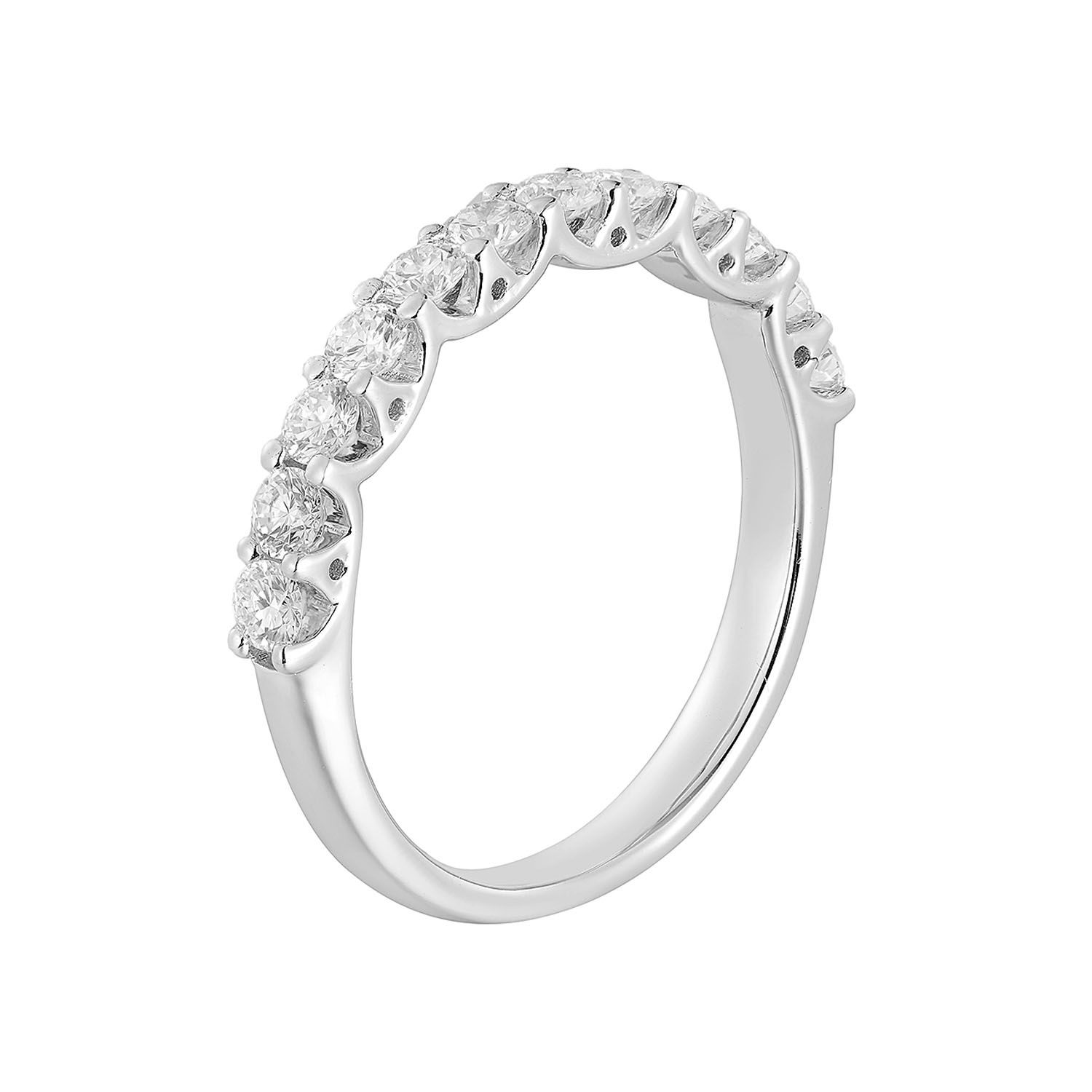 14K White Gold Round Natural Diamond  Wedding Band MZ11455