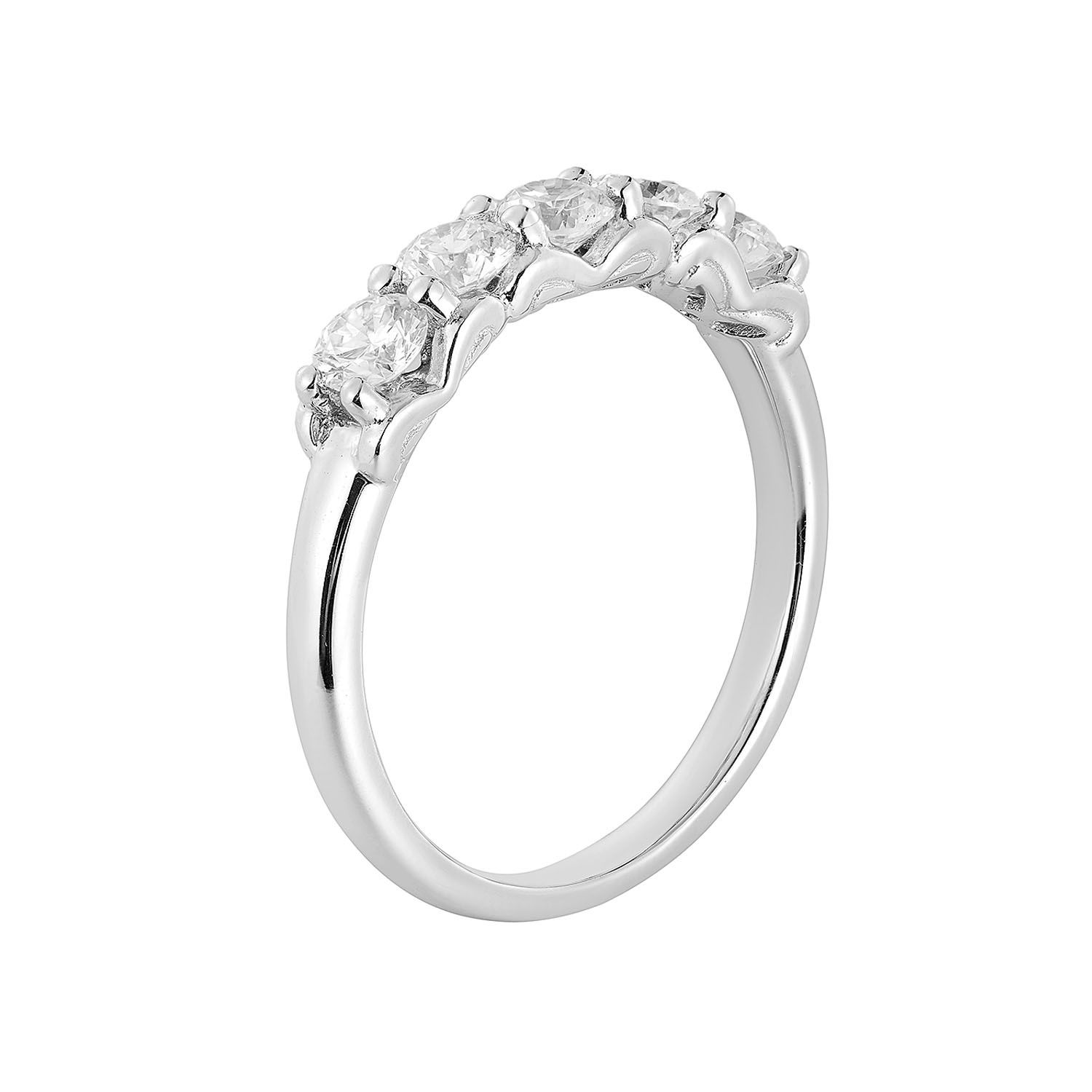 14K White Gold Round Natural Diamond  Wedding Band MZ11449