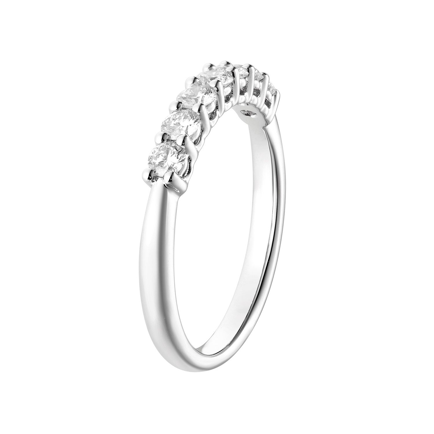 14K White Gold Round Natural Diamond  Wedding Band MZ5776